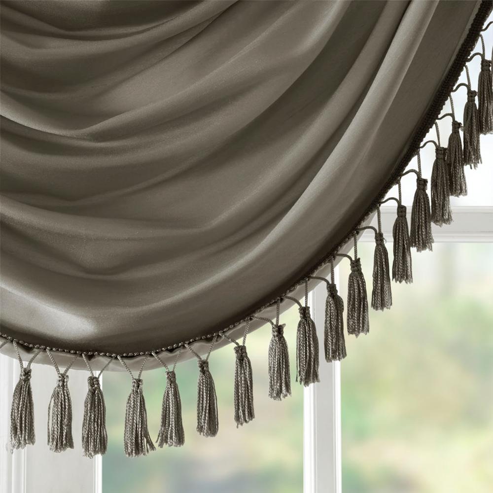 100% Polyester Faux Silk Waterfall Embellished Valance MP41-7409. Picture 4
