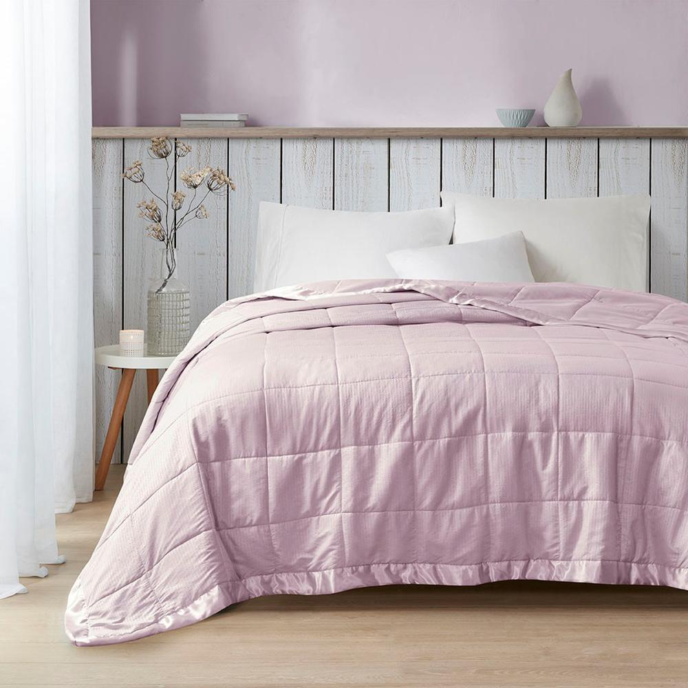 100% Polyester Premium Oversized Down Alternative Blanket in Lilac. Picture 4