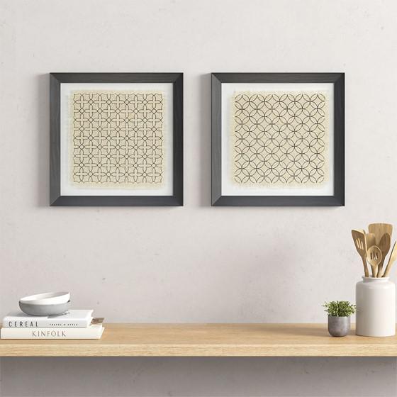 Printed Linen Framed Two Piece Set. Picture 9