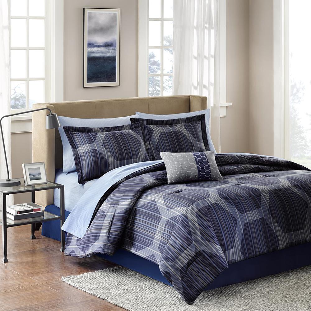 100% Polyester Microfiber Printed 9pcs Comforter Set,MPE10-003. Picture 1