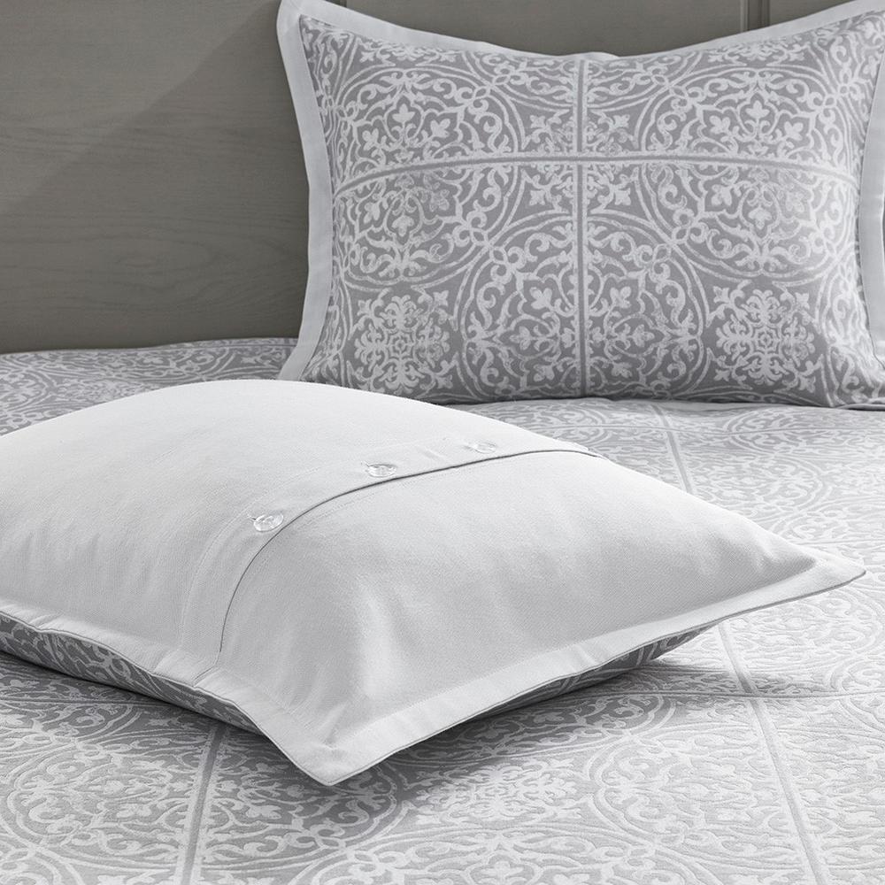 100% Polyester Jacquard 9pcs Comforter Set, Grey. Picture 3