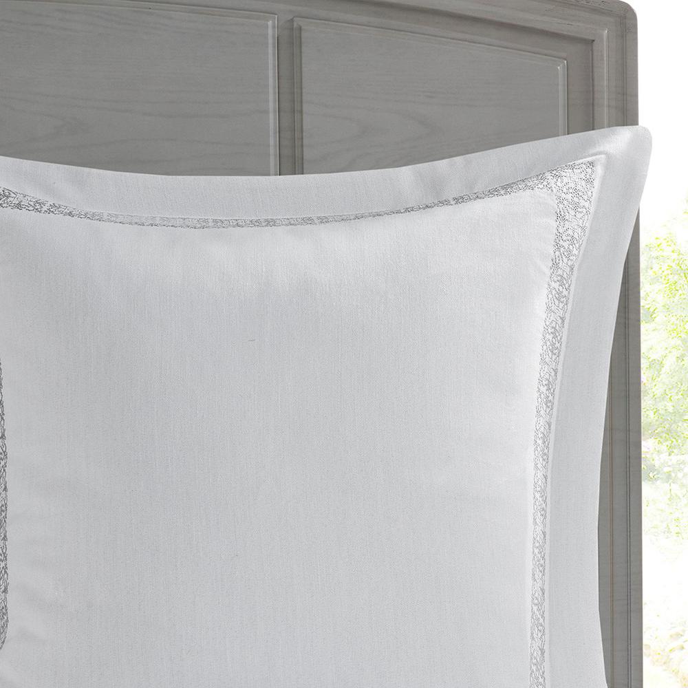 100% Polyester Jacquard 9pcs Comforter Set, Grey. Picture 4