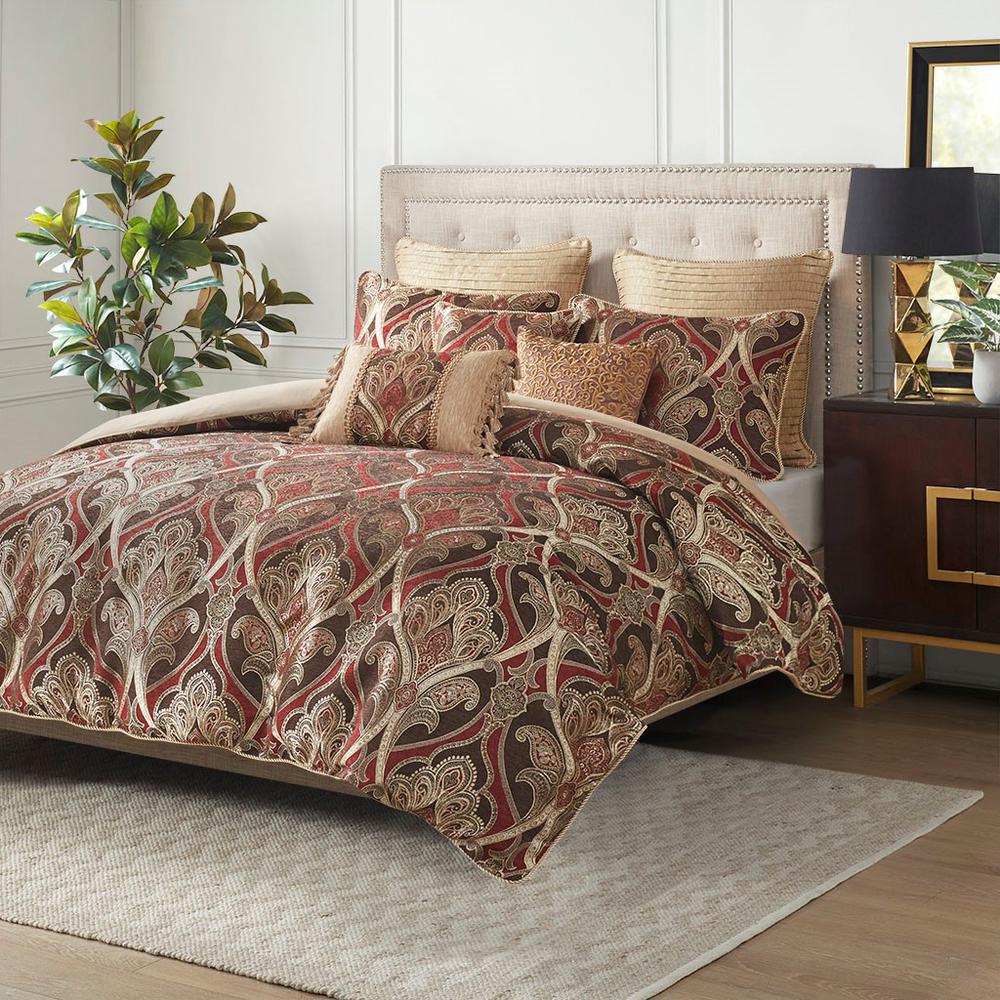 100% Polyester 9pcs Jacquard Comforter Set - King. Picture 9
