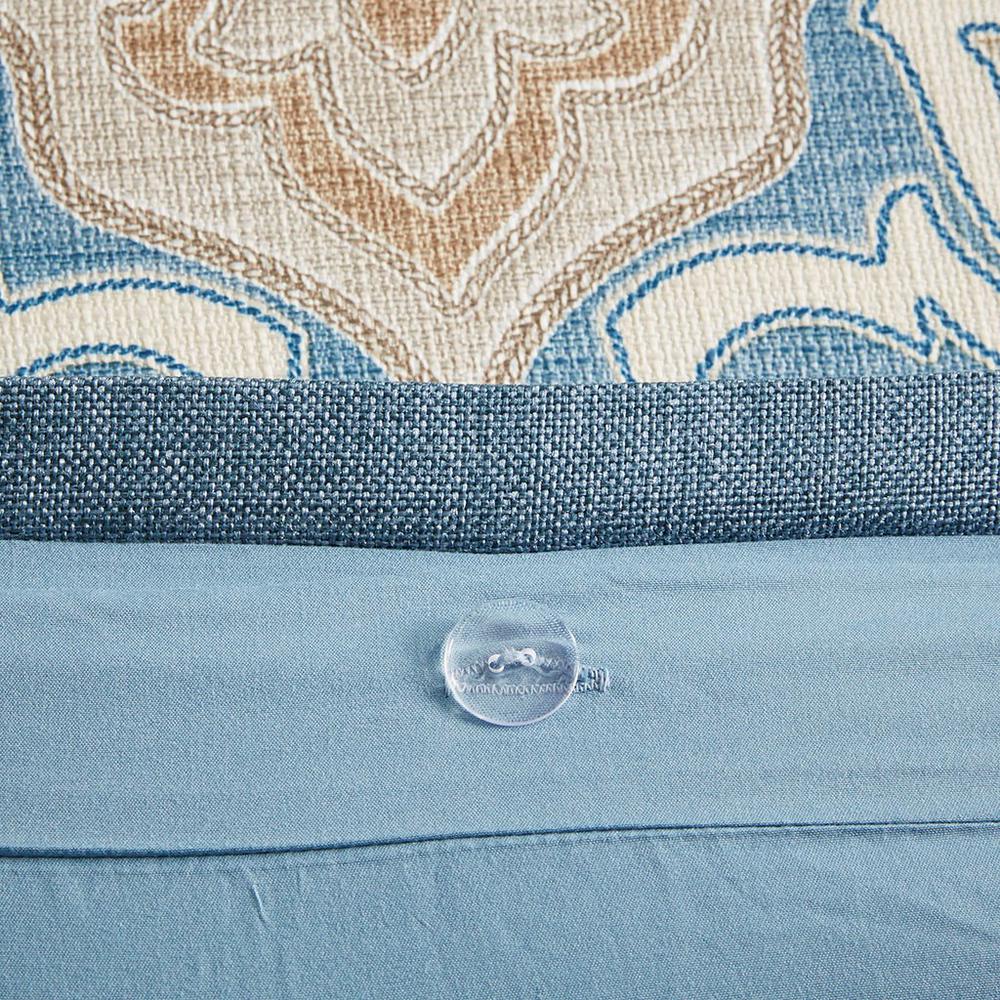 100% Polyester 8pcs Jacquard Comforter Set - Queen Blue. Picture 10
