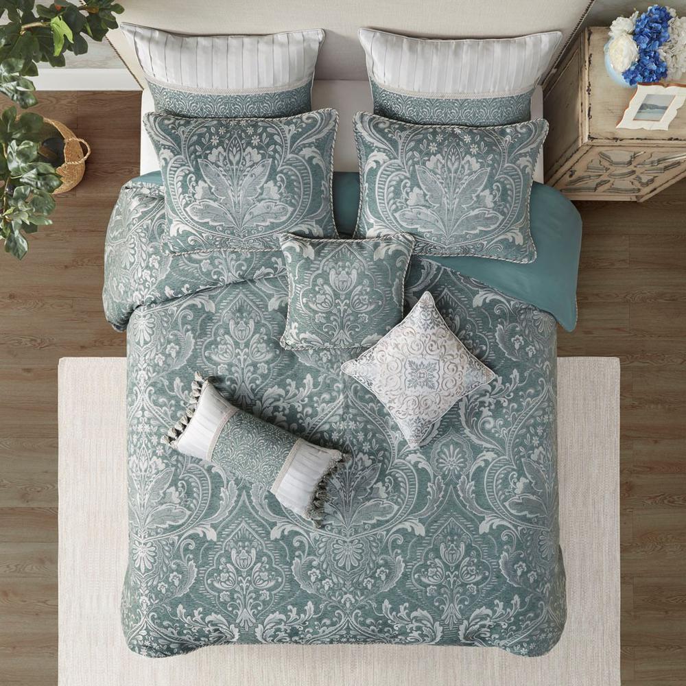 100% Polyester 9 pcs Jacquard Comforter Set - King. Picture 8