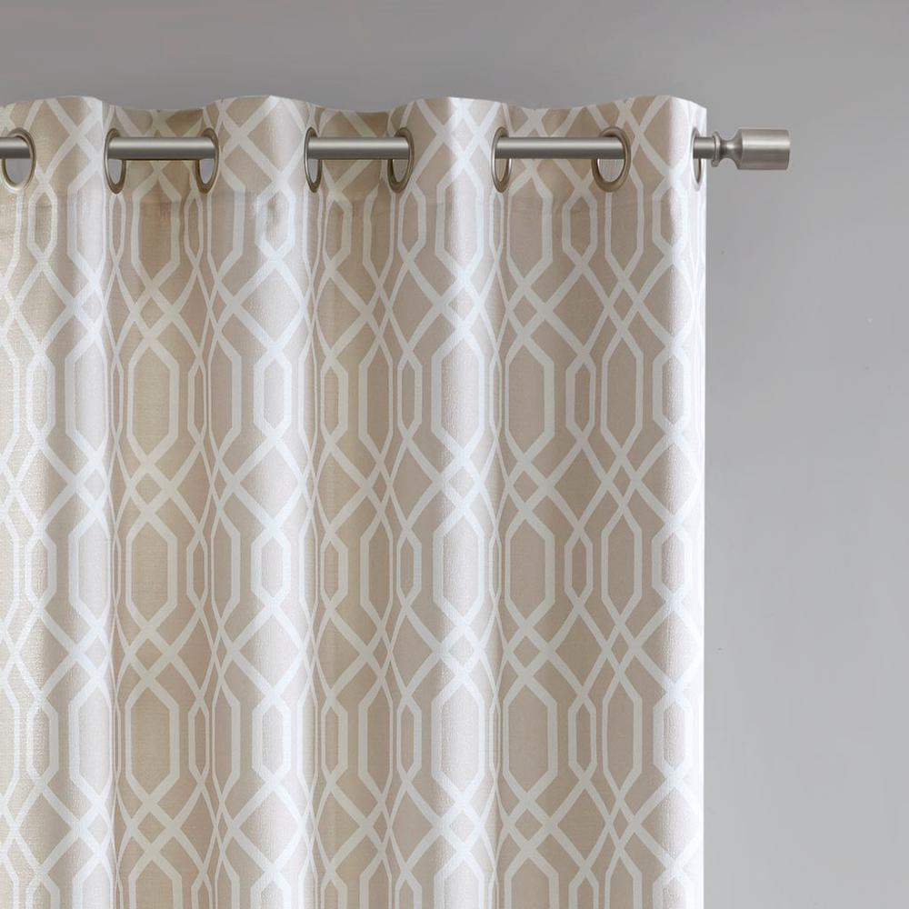 100% Polyester Printed Ogee Texture Blackout Grommet Top Curtain Panel SS40-0220. Picture 3