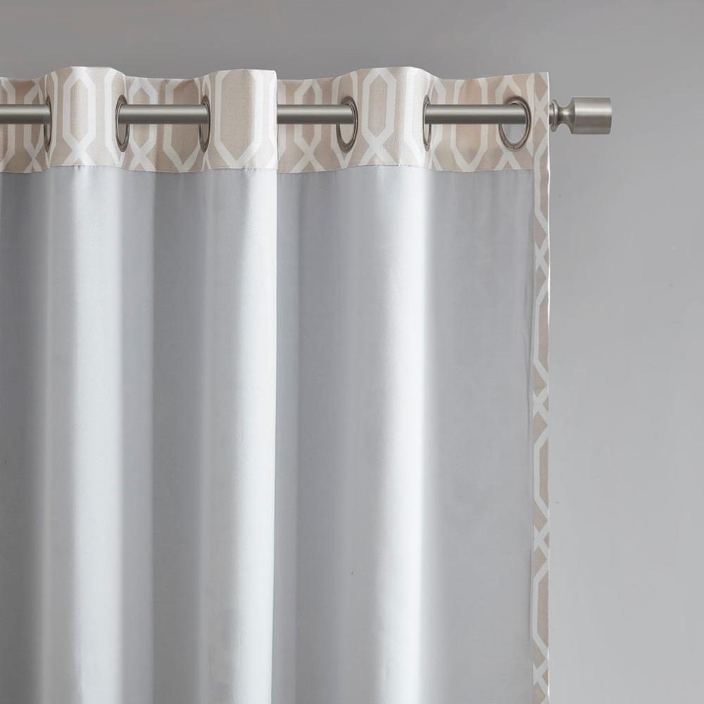 100% Polyester Printed Ogee Texture Blackout Grommet Top Curtain Panel SS40-0220. Picture 4