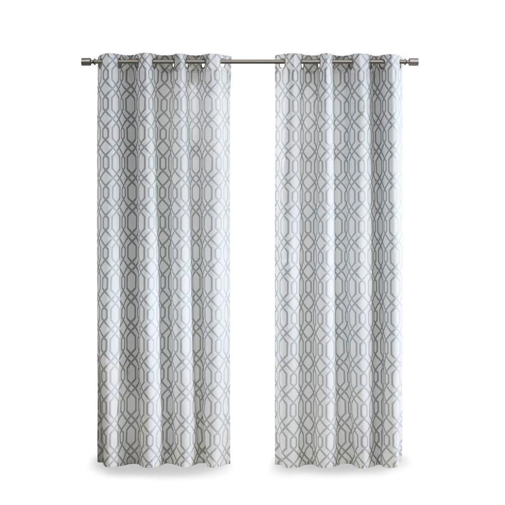 100% Polyester Printed Ogee Texture Blackout Grommet Top Curtain Panel SS40-0224. Picture 1