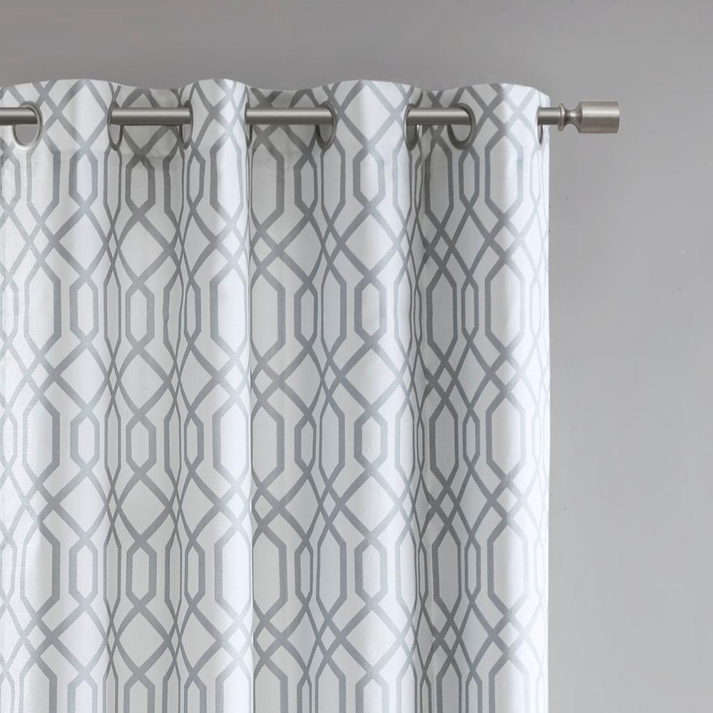 100% Polyester Printed Ogee Texture Blackout Grommet Top Curtain Panel SS40-0224. Picture 2