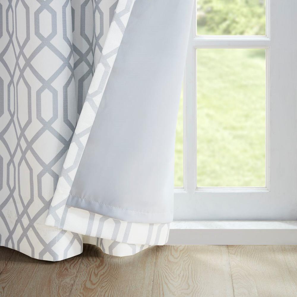 100% Polyester Printed Ogee Texture Blackout Grommet Top Curtain Panel SS40-0224. Picture 5
