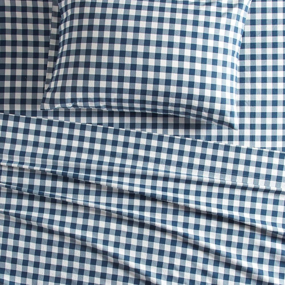 100% Cotton Flannel Printed Sheet Set, Blue Buffalo Check (WR20-3309). Picture 4