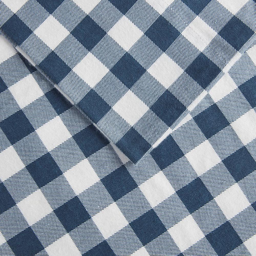 100% Cotton Flannel Printed Sheet Set, Blue Buffalo Check (WR20-3309). Picture 5