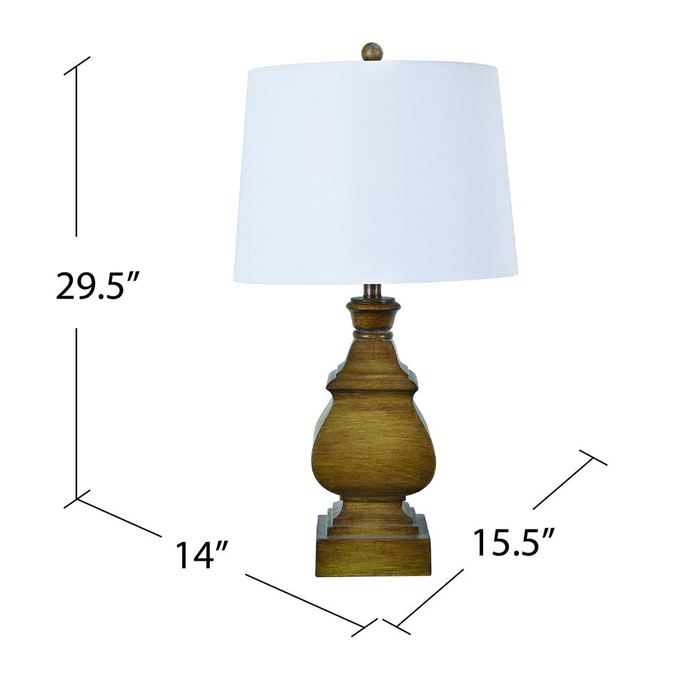 Crestview Collection Georgia 29.5" Brown Resin Wood Table Lamp. Picture 6