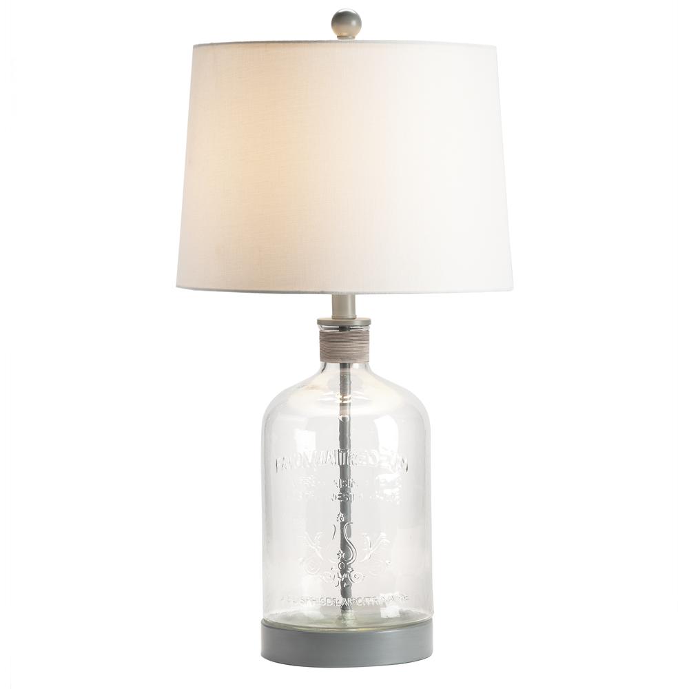 Crestview Collection Evolution Veda Glass Mason Jar Table Lamp in Gray. Picture 2
