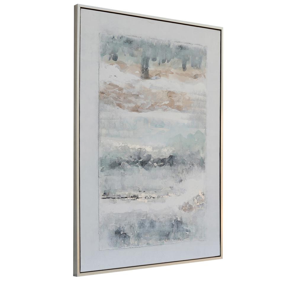 Crestview Collection Gemma Wall Art, White Blue & Brown, Framed Canvas. Picture 1
