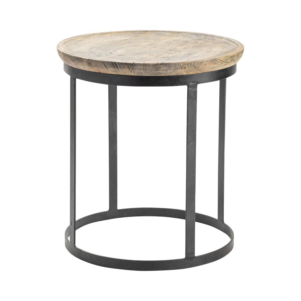 Crestview Collection Bengal Manor Mango Wood and Metal Round End Table Furniture. Picture 2