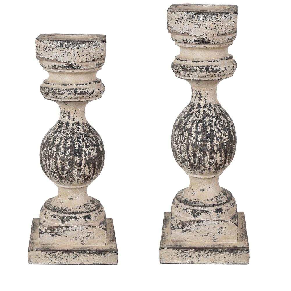 Crestview Collection 16" & 13.5"Rresin Candleholder 1set pk/ 0.97' Accessories. Picture 1