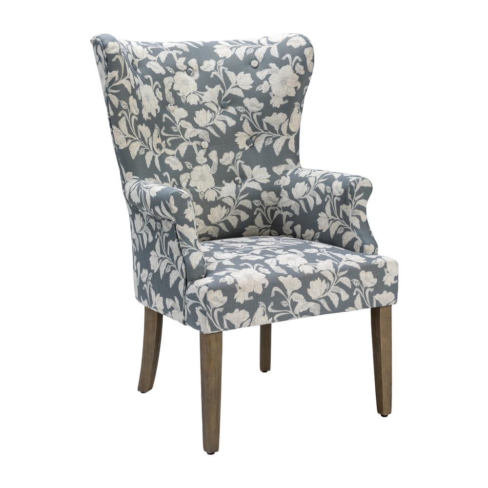 Crestview Collection Heatherbrook Upholsted Floral Pattern Wingback Chair. Picture 1