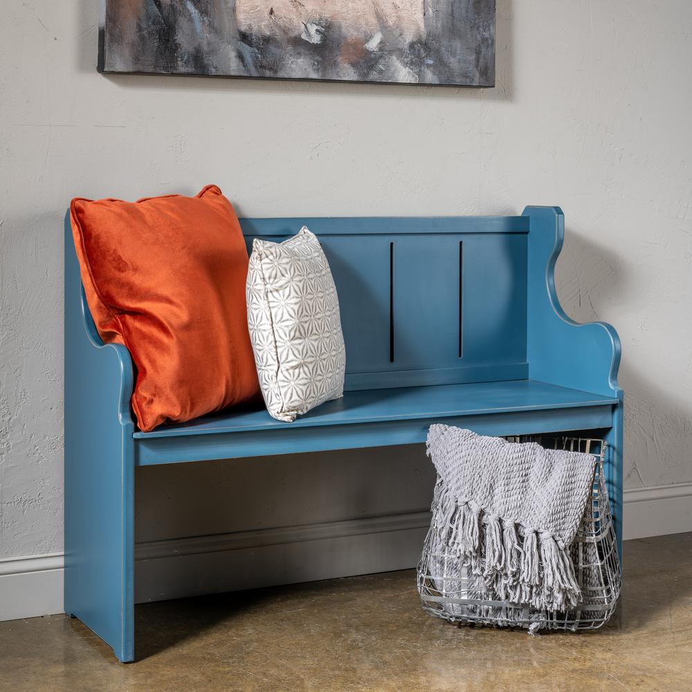 Crestview Collection Evolution Savannah Wood Church Bench in Blue. Picture 4