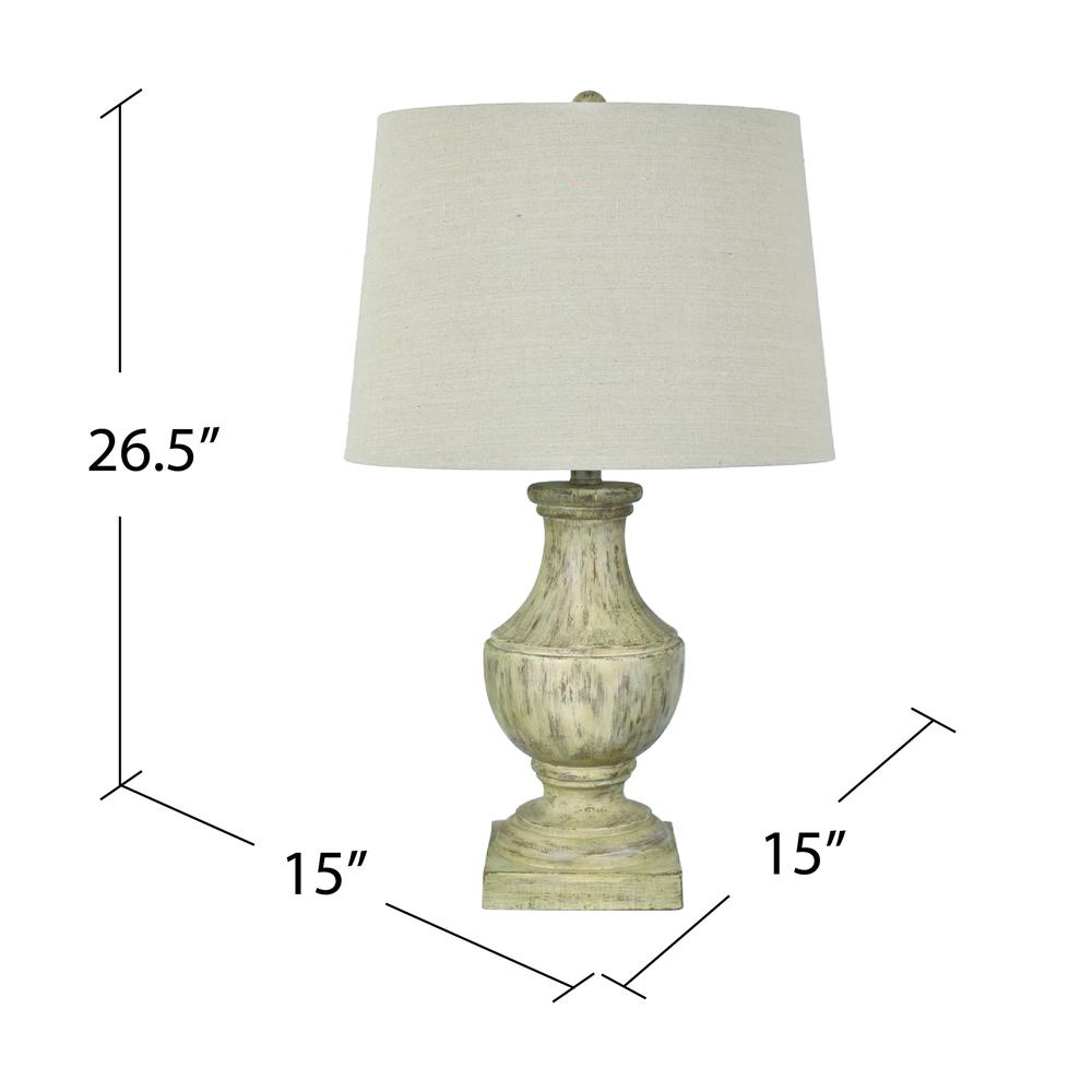 Crestview Collection 26.5" TH Distressed Brown Resin Table Lamp. Picture 2