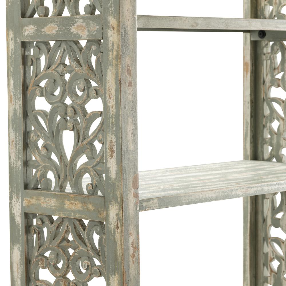 Crestview Collection Bengal Manor Mango Wood Carved Side Panel Etagere Furniture. Picture 3
