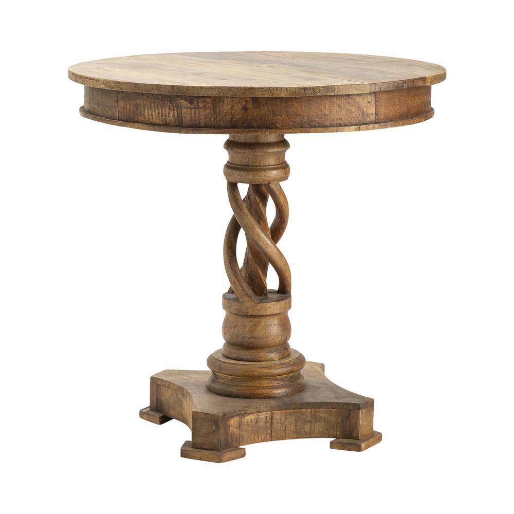 Crestview Collection Bengal Manor Mango Wood Twist Accent Table Furniture, Brown. Picture 2