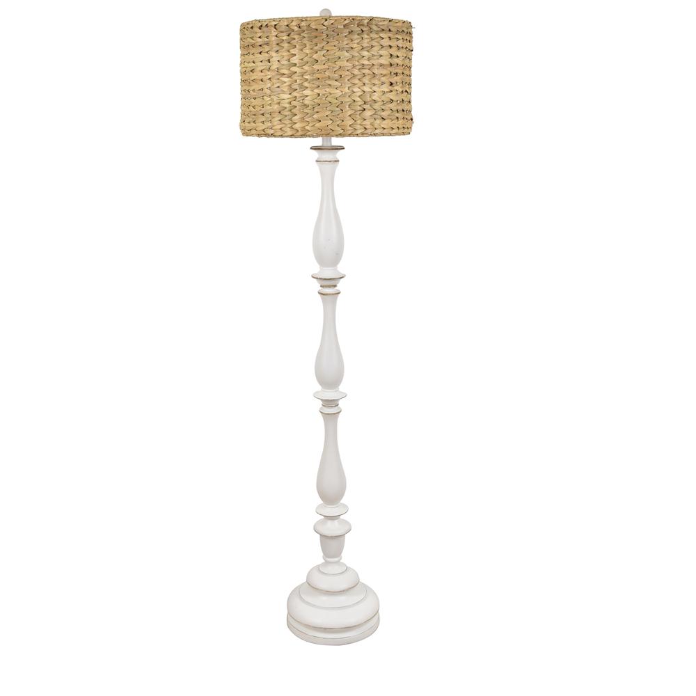 Harper White Seagrass Floor Lamp. Picture 1
