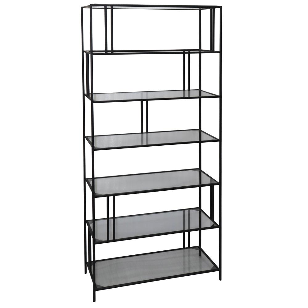 Crestview Collection Berkley Metal and Glass Etagere Black Metal. Picture 2