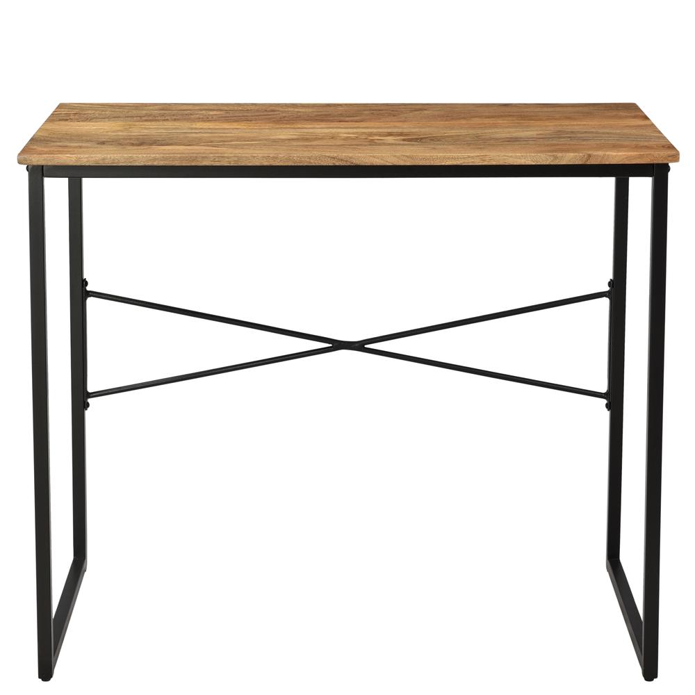 Crestview Collection Evolution Erik 35" Wide Wood and Iron Desk in Brown. Picture 1