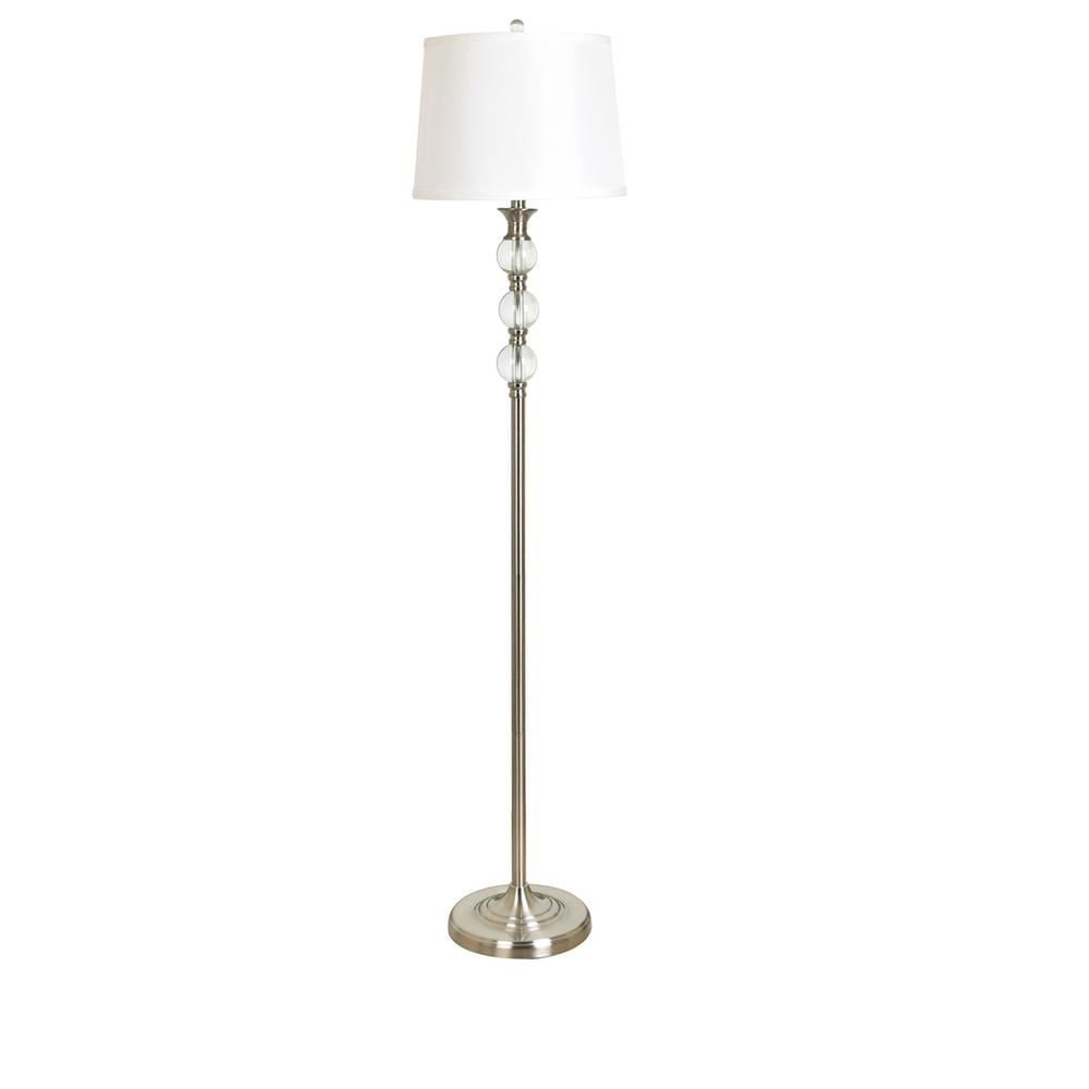Crestview Collection Preston 61.5 Inch Metal Brushed Nickel Finish Floor Lamp. Picture 1
