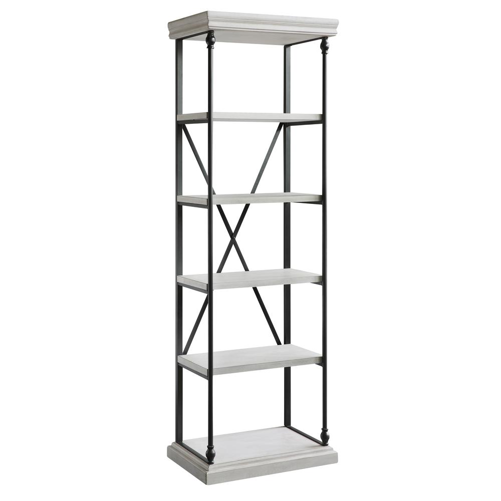 Crestview Collection CVFZR4549 Hanover Metal and White Wood Etagere Accessories. Picture 1