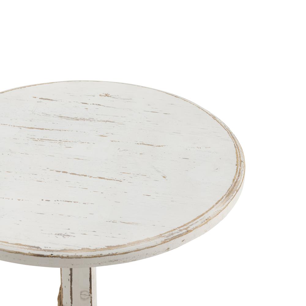 Crestview Collection CVFZR1527 Harbor Distressed White Anchor Table Furniture. Picture 2