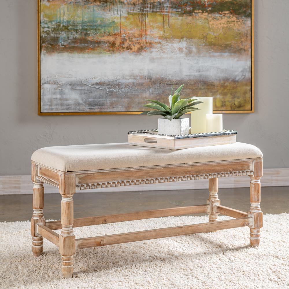 Crestview Collection Evolution Bench Brown Fir Wood 38.25 x 15 x 19. Picture 2