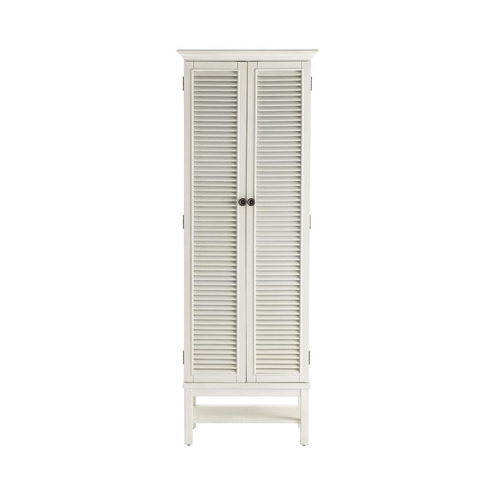Crestview Collection Magnolia Louvered 2 Door Tall White Storage Cabinet. Picture 2