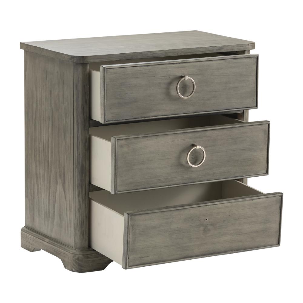 Newton 3 Drawer Chest Wood Gray. Picture 2