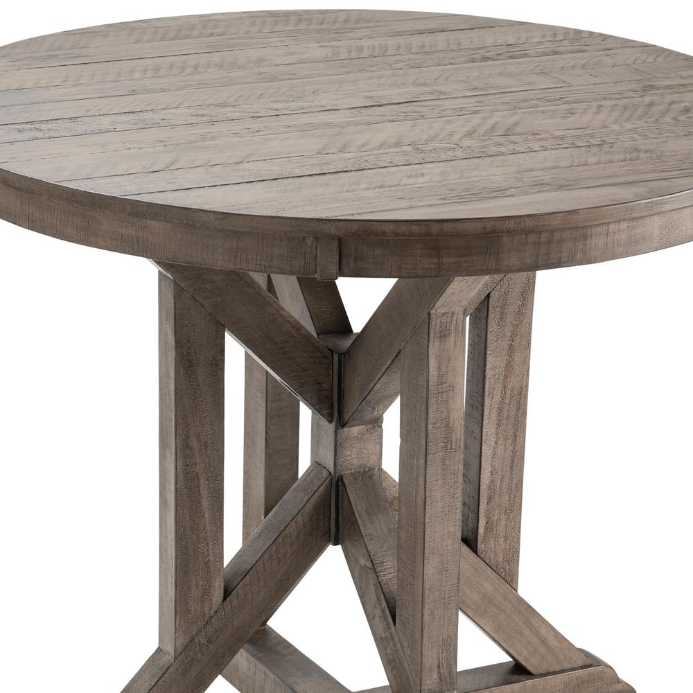 Pembroke Plantation Recycled Pine Distressed Grey Wood Base Accent Table. Picture 3