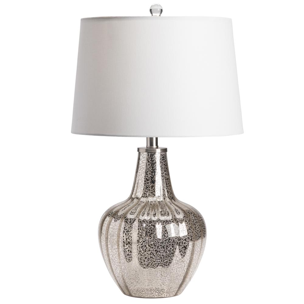 Crestview Collection 25"TH Glass TL, 1 PC UPS/ 2.07' Element Lighting, Silver. Picture 3