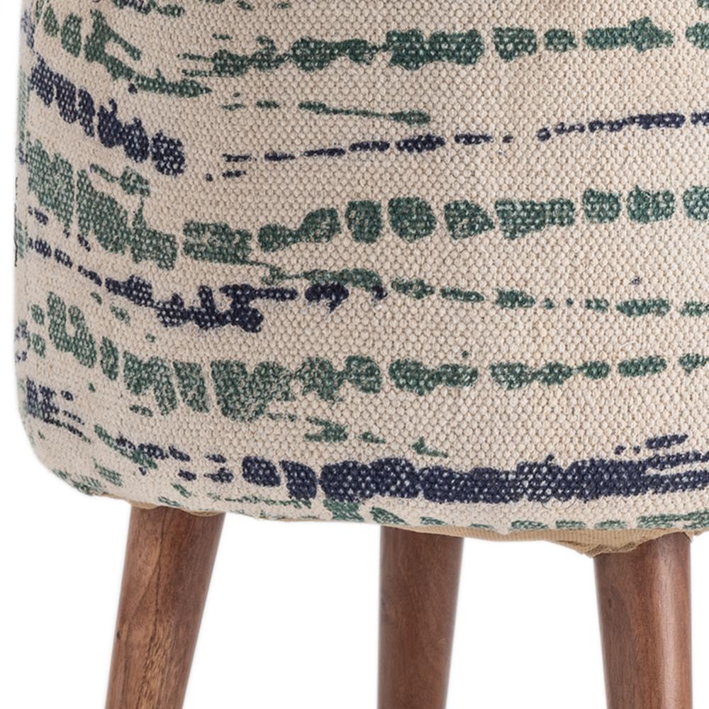 Evolution by Crestview Riely Wood Stool in Blue and Green. Picture 3