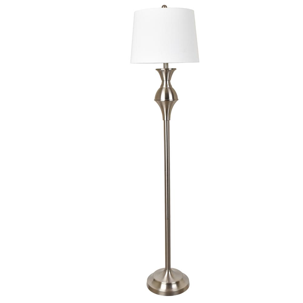 Crestview Collection Arbor 60 Inch Brushed Nickle Traditional Floor Lamp. Picture 1