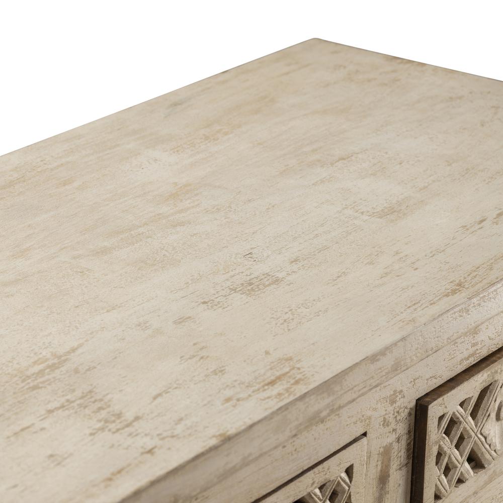 Crestview Collection 38" Distressed White Geometric Sideboard Accessories. Picture 19