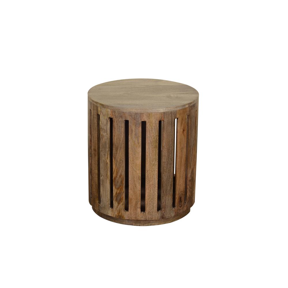 Crestview Collection CVFNR855 24" Round Wooden Side Table Accessories. Picture 1