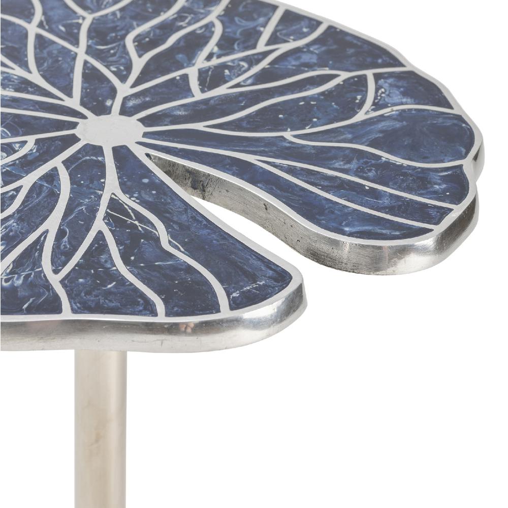 Blue Springs Metal Inlay Blue Accent Table. Picture 2