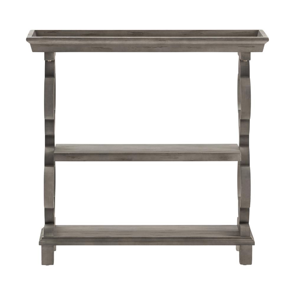Crestview Collection Chelsea Tray Top Grey Quatrefoil Console Table Furniture. Picture 2