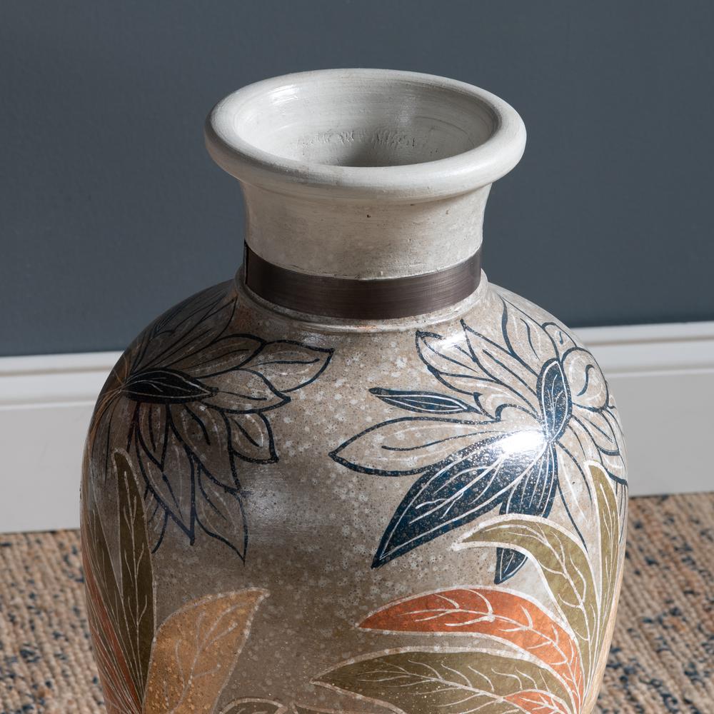 Crestview Collection Evolution Ella Terracotta Vase in Gray. Picture 3