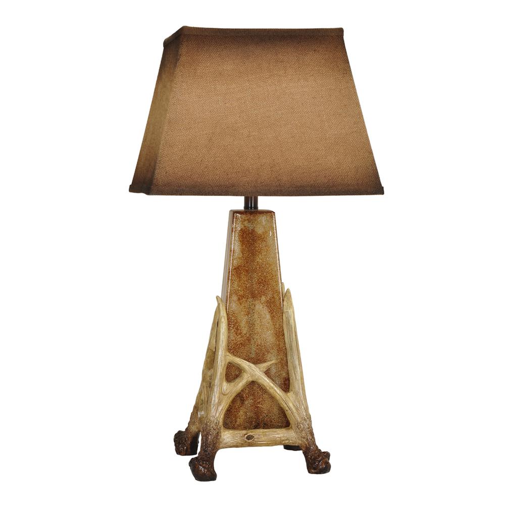 Crestview Collection CVABS1050 Antler Cage Table Lamp Lighting, Brown. Picture 1