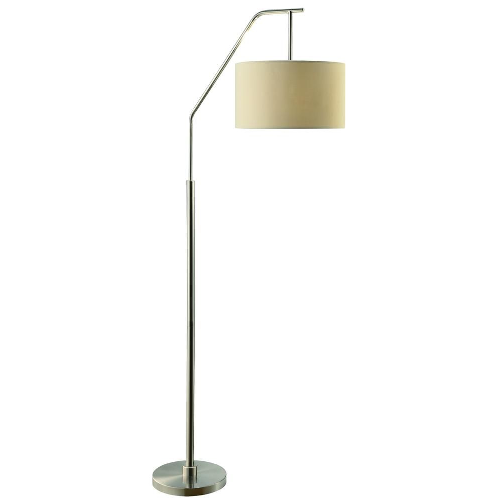 Crestview Collection 384309 Dinsmore Floor Lamp, Cream, Nickel/Brushed Nickel. Picture 1