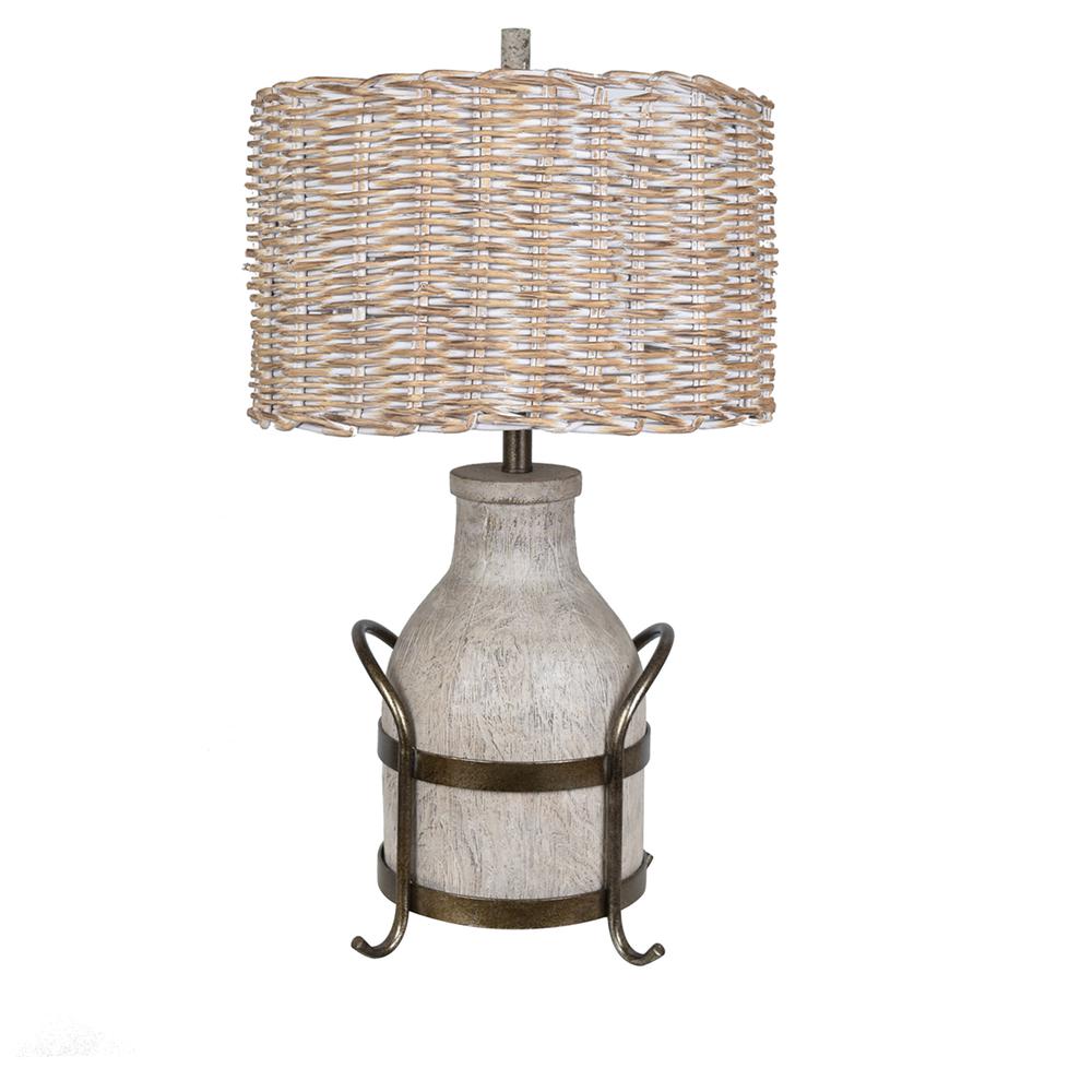 Crestview Collection CVAVP951 Dary Farm Table Lamp Lighting, Silver. Picture 1
