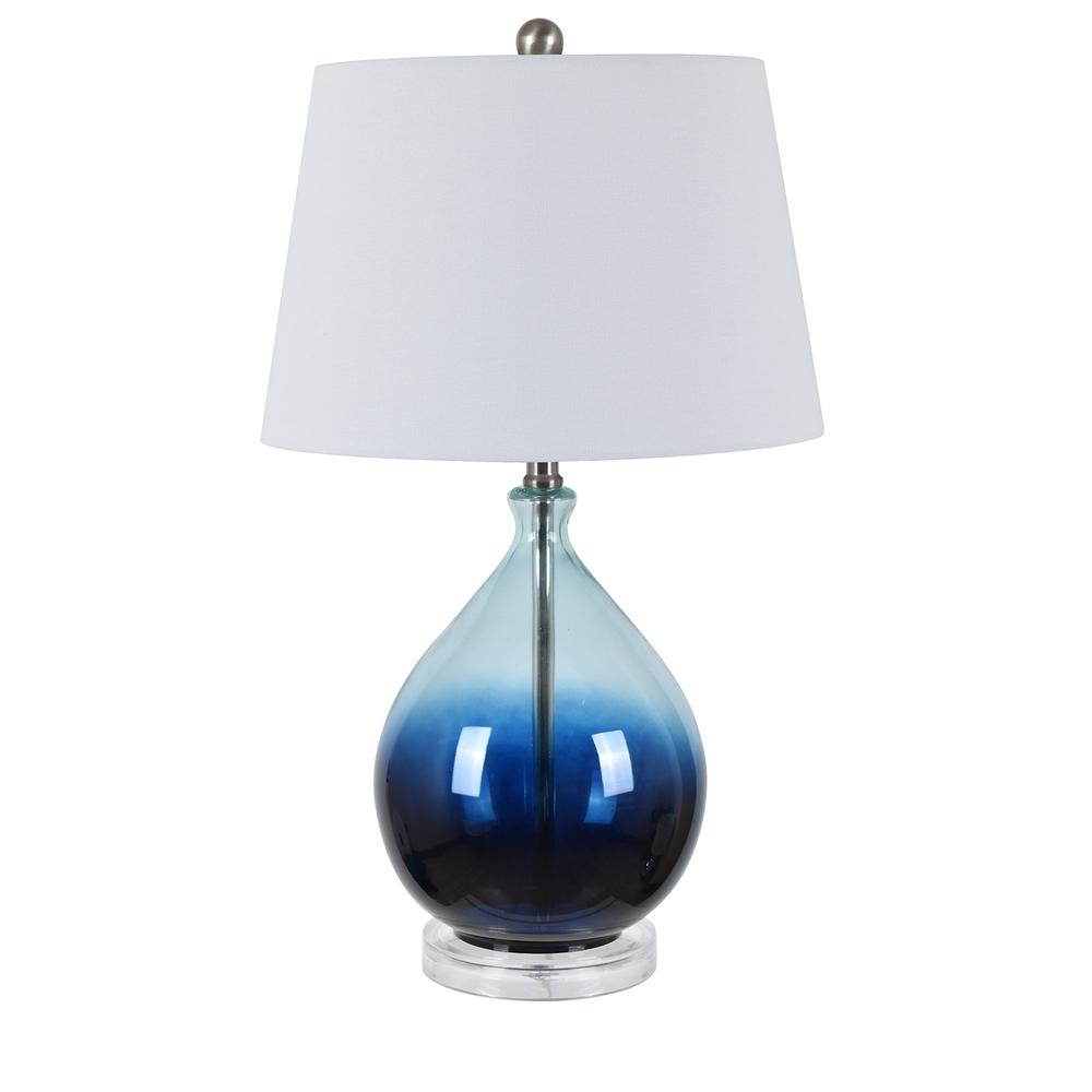 Crestview Collection Evolution Tasia Ombre Glass Table Lamp in Blue. Picture 1