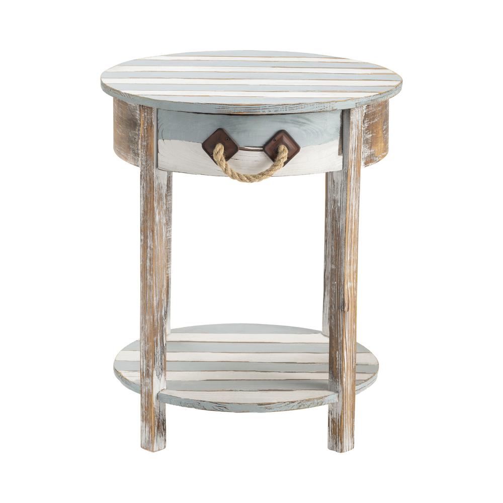 Nantucket 1 Drawer Weathered Wood Accent Table. Picture 1