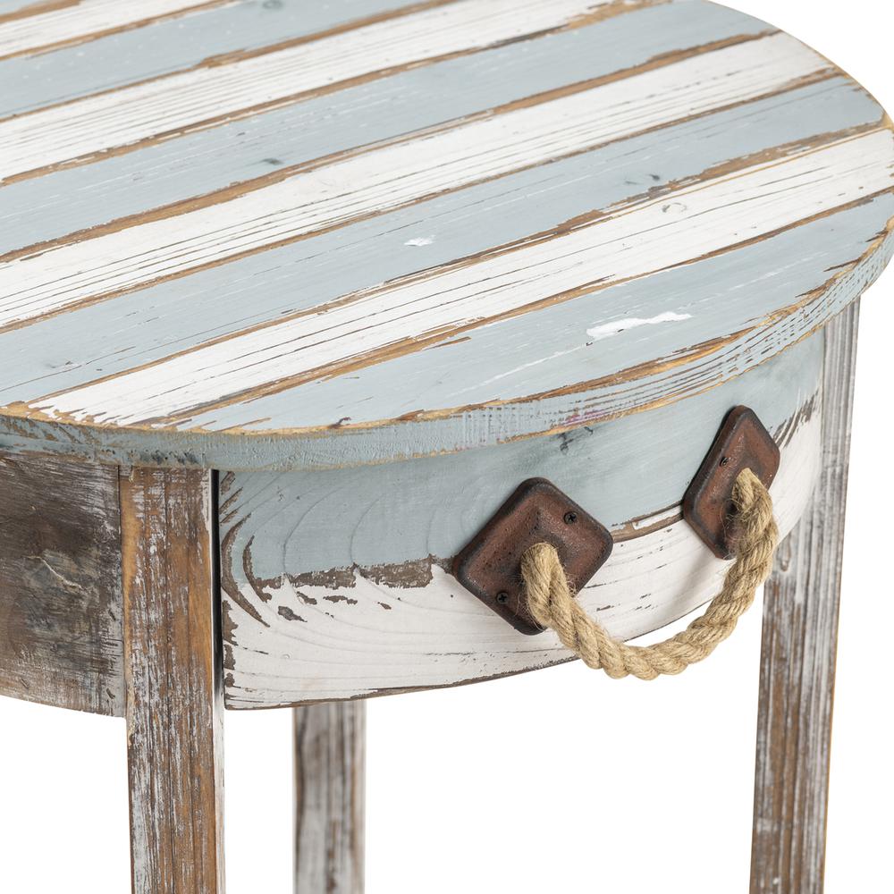 Nantucket 1 Drawer Weathered Wood Accent Table. Picture 2